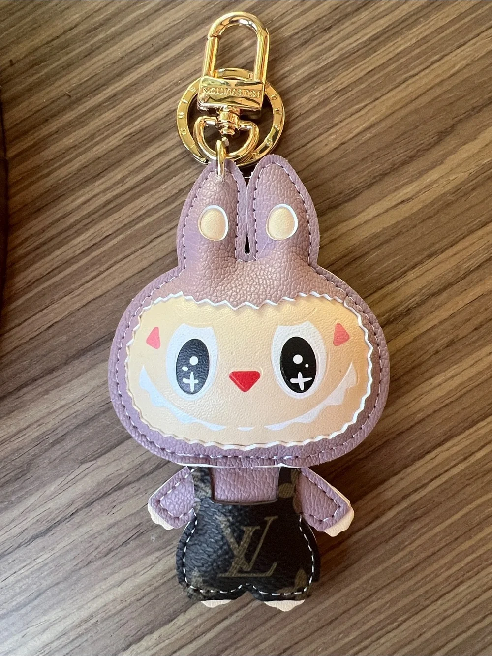Louis Vuitton Mauve Bunny Character Bag Charm with Gold Hardware